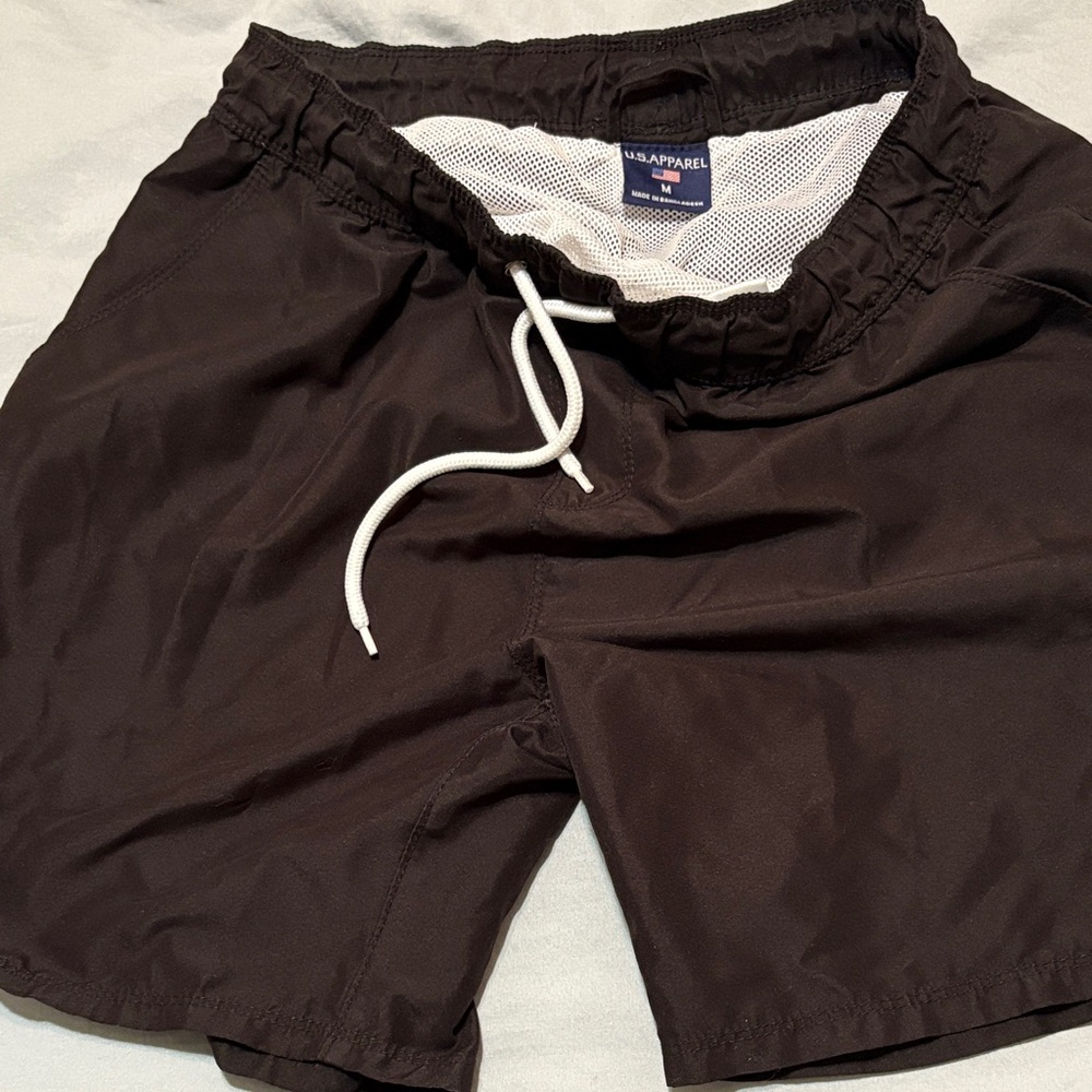 Black Swim Shorts with Drawstring